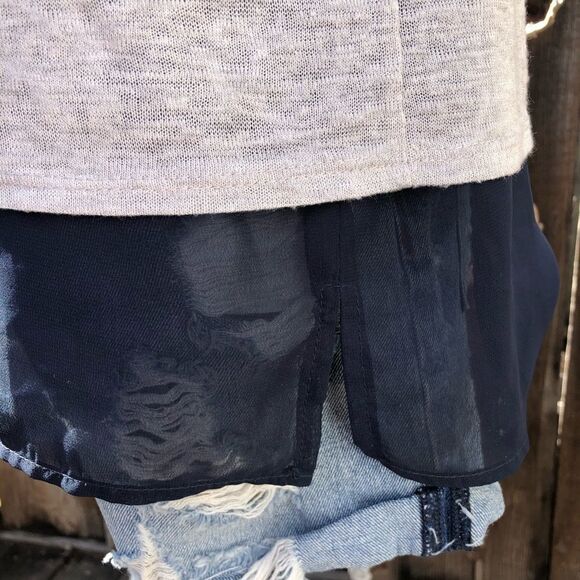 Gibson Grey & Blue Layered Crew Neck T-Shirt - Picture 5 of 7